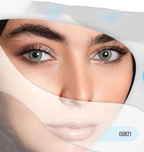 لنز رنگی سالانه کلیر ویژن طوسی سبز دور مشکی G0821