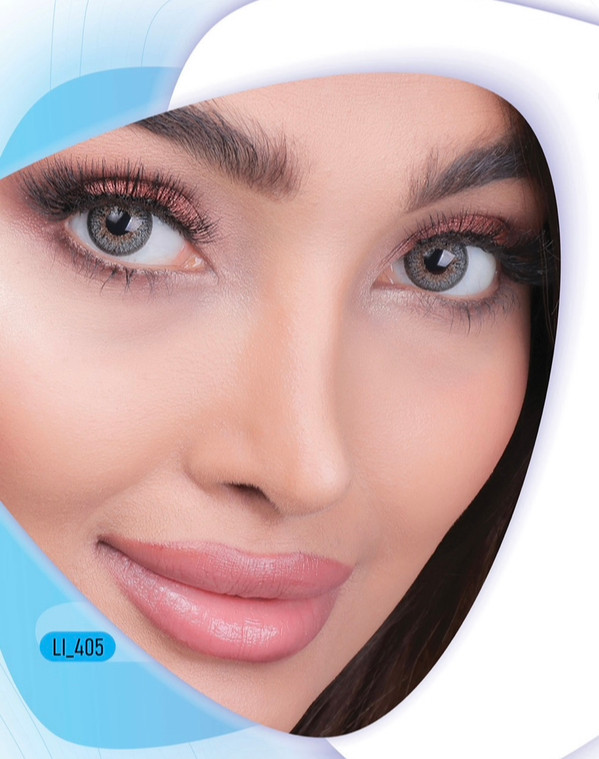 لنز رنگی سالانه کلیر ویژن طوسی عسلی دور مشکی LI405