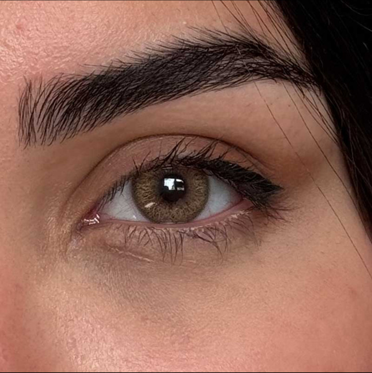 لنز رنگی رز عسلی دور قهوه ای لیلی براون