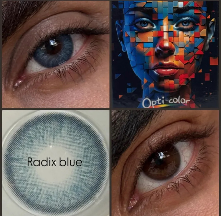 لنز رنگی اپتی کالر opti color آبی با دور محو رادیکس بلو